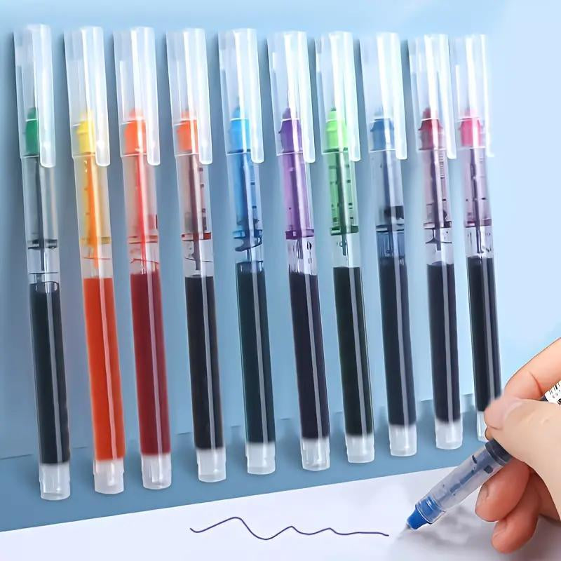 13 Colors Rainbow Straight Liquid Ballpoint Pens (13Pcs/Set), Writing Pen for Students, Office, Colored Ballpoint Pen, School Supplies, Summer Gift