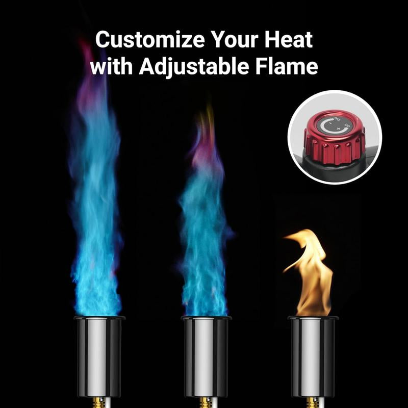Flamethrower, Powerful Grill & Cooking Propane Torch, Multipurpose Lighters, G518 Standard Interface, Adjustable Wood Torch Burner for Searing Steak, BBQ, Welding, Versatile Kitchen Cooking & Outdoor Use (No Propane Tank Included)