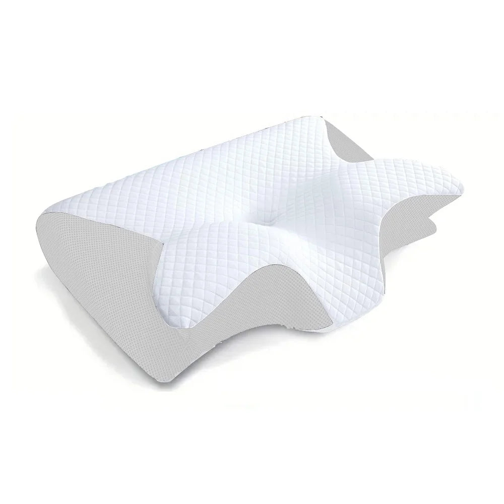 Memory Foam Cervical Pillow - 2-in-1 Ergonomic Contour Orthopedic Support for Neck Pain Relief