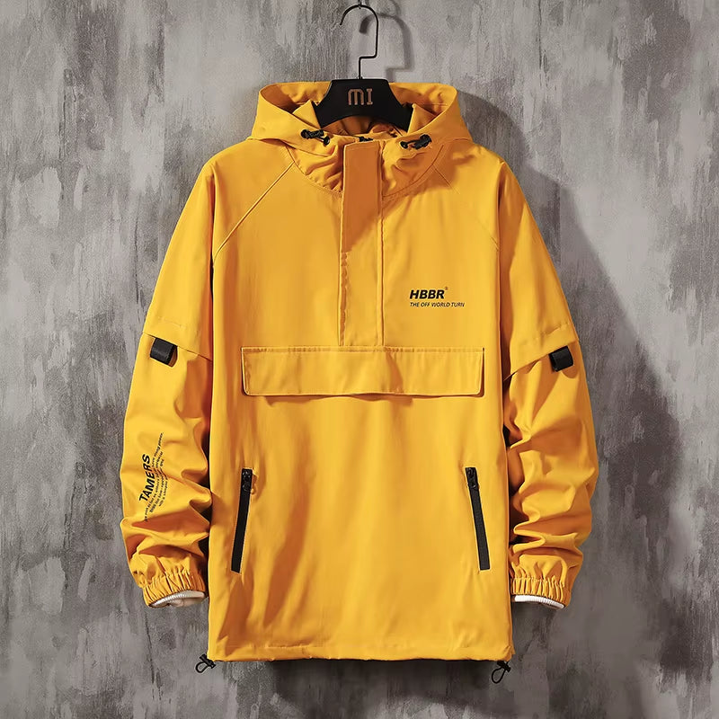 2025 Men Streetwear Jackets and Coats Hip Hop Harajuku Men'S Windbreaker Overcoat Mens Clothing