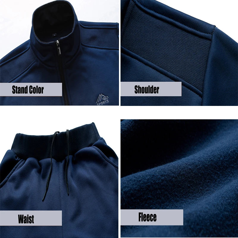 Men Sets Fashion Autumn Spring Sporting Suit Sweatshirt +Sweatpants Mens Clothing 2 Pieces Sets Slim Tracksuit Hoodies