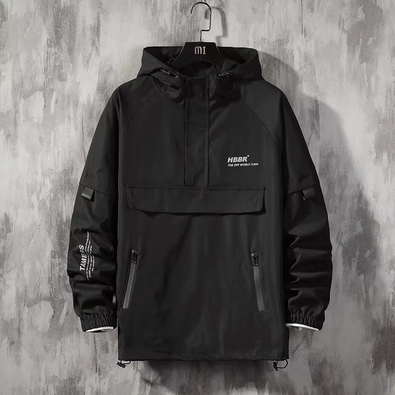 2025 Men Streetwear Jackets and Coats Hip Hop Harajuku Men'S Windbreaker Overcoat Mens Clothing