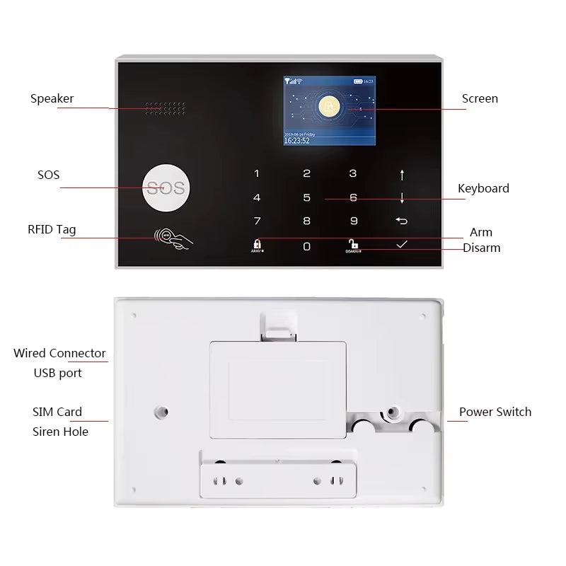 GSM Wifi Security Alarm System Kit for Tuya Smart Security Home Alarm with 433 Mhz Wireless Fireproof anti Theft Alarms