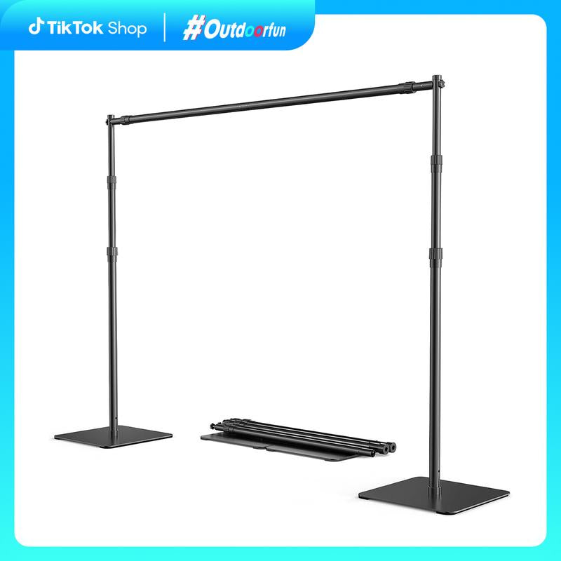 Backdrop Stand, 8X10 Ft Adjustable Photo Backdrop Stand Kit, Heavy Duty Backdrop Stand with Steel Base for Photography, Photo Video Studio, Birthday Parties, Wedding