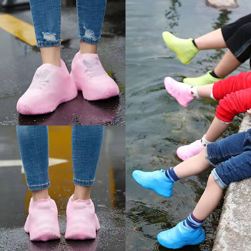 Reusable Waterproof Silicone Rain Shoe Covers for Outdoor Use - 1 Pair