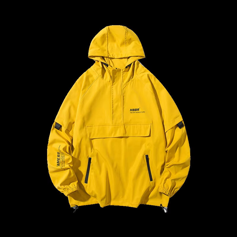 2025 Men Streetwear Jackets and Coats Hip Hop Harajuku Men'S Windbreaker Overcoat Mens Clothing