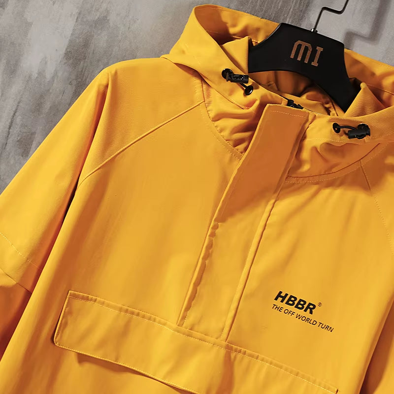 2025 Men Streetwear Jackets and Coats Hip Hop Harajuku Men'S Windbreaker Overcoat Mens Clothing