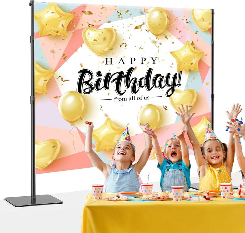 Backdrop Stand, 8X10 Ft Adjustable Photo Backdrop Stand Kit, Heavy Duty Backdrop Stand with Steel Base for Photography, Photo Video Studio, Birthday Parties, Wedding