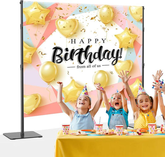 Backdrop Stand, 8X10 Ft Adjustable Photo Backdrop Stand Kit, Heavy Duty Backdrop Stand with Steel Base for Photography, Photo Video Studio, Birthday Parties, Wedding