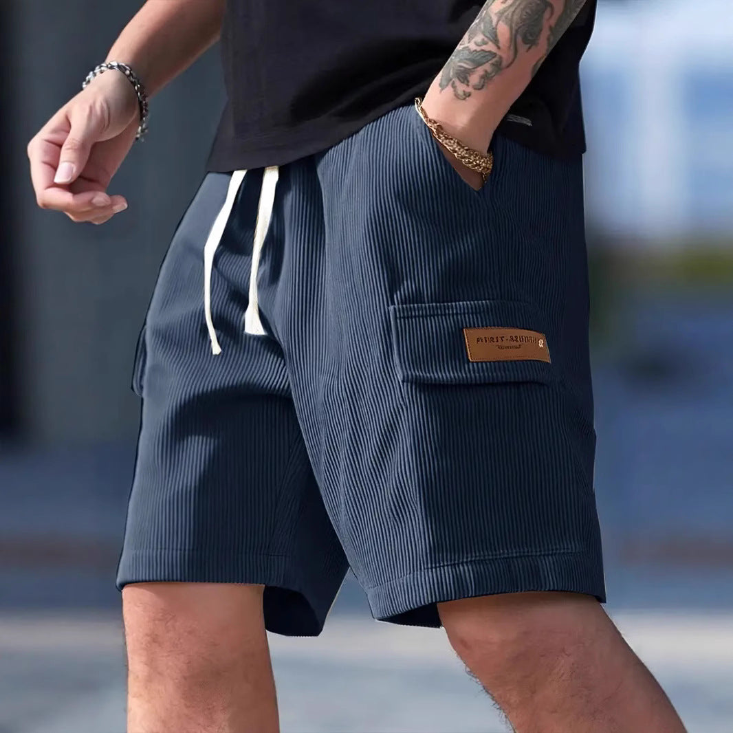 American Men'S Striped Loose Casual Shorts