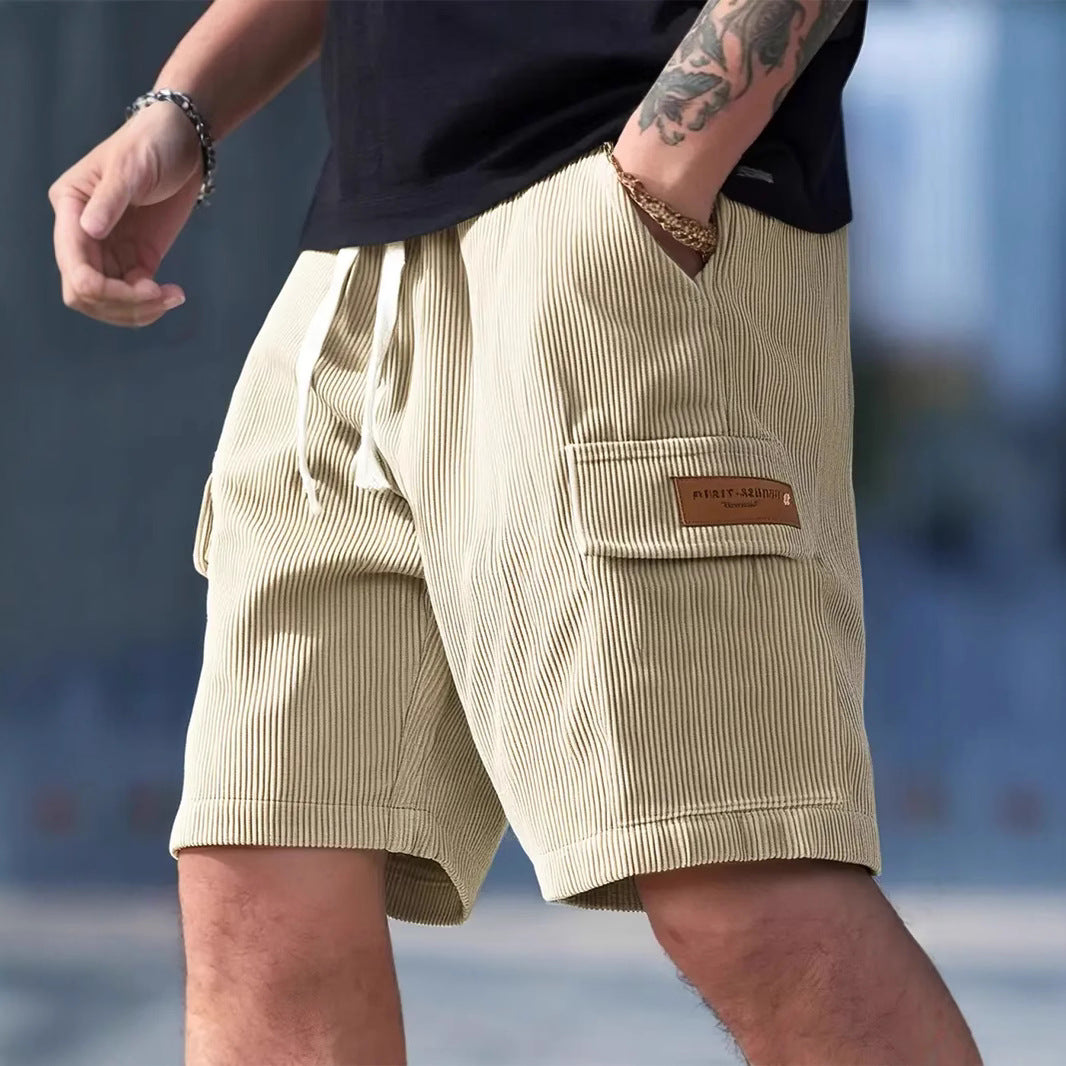 American Men'S Striped Loose Casual Shorts