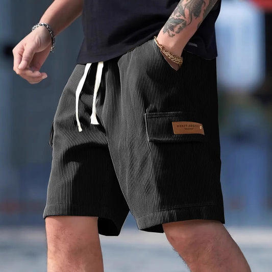 American Men'S Striped Loose Casual Shorts