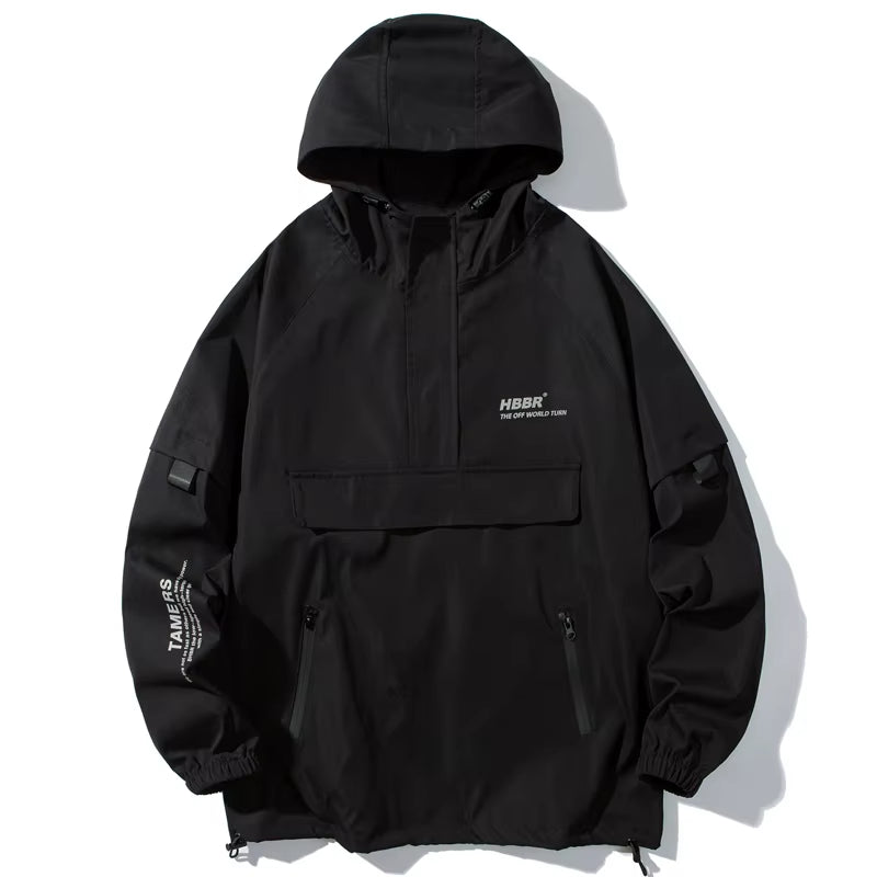2025 Men Streetwear Jackets and Coats Hip Hop Harajuku Men'S Windbreaker Overcoat Mens Clothing