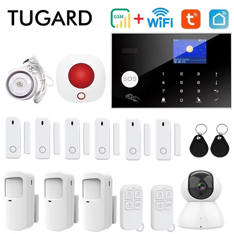 GSM Wifi Security Alarm System Kit for Tuya Smart Security Home Alarm with 433 Mhz Wireless Fireproof anti Theft Alarms