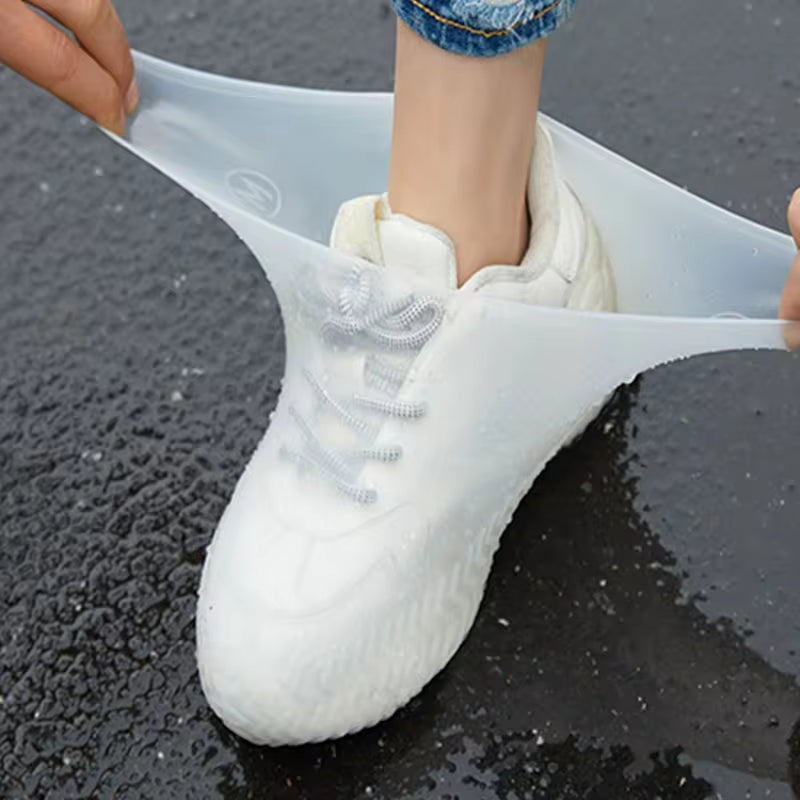 Reusable Waterproof Silicone Rain Shoe Covers for Outdoor Use - 1 Pair