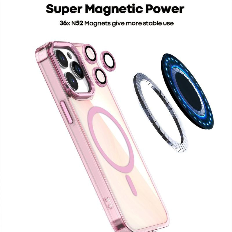 For Iphone 16 15 Pro Max 14 13 Case Luxury Soft TPU Slim Translucent Matte Magnetic Wireless Charging Shockproof Cover