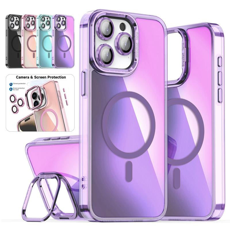 For Iphone 16 15 Pro Max 14 13 Case Luxury Soft TPU Slim Translucent Matte Magnetic Wireless Charging Shockproof Cover