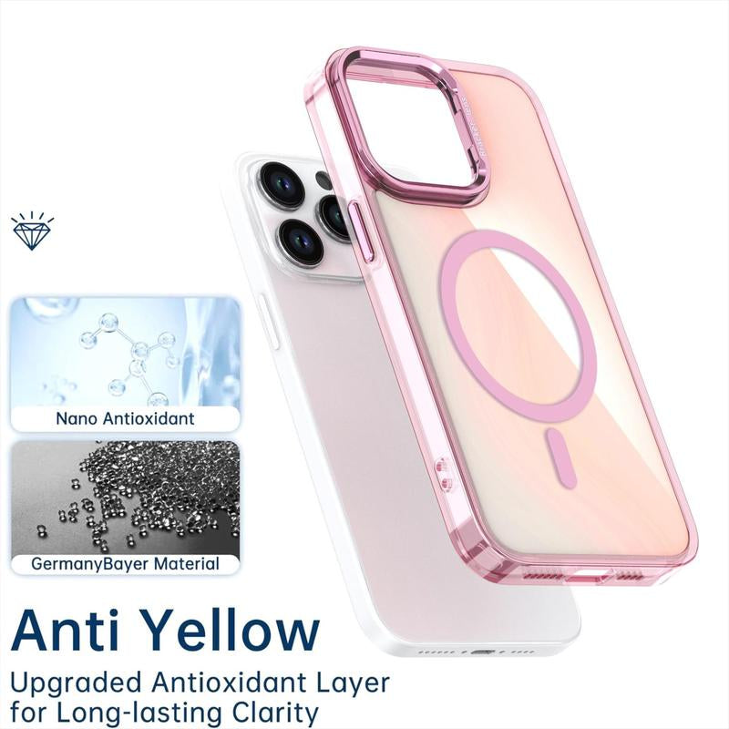 For Iphone 16 15 Pro Max 14 13 Case Luxury Soft TPU Slim Translucent Matte Magnetic Wireless Charging Shockproof Cover